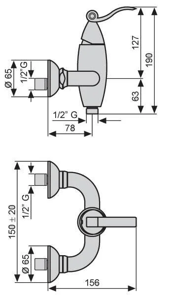 Смеситель для душа золото Emmevi Abel 39002OR (детальная фотография), для душа