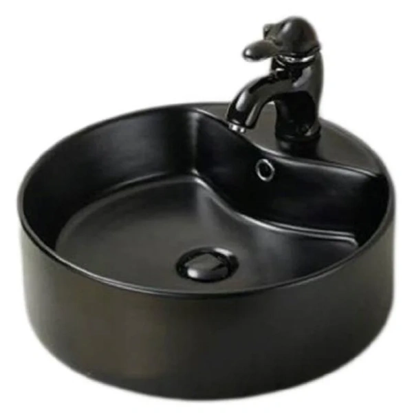 Раковина SantiLine 47 см черная SL-1069MB (детальная фотография)