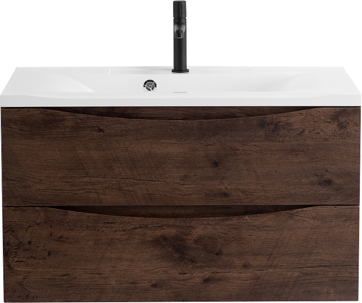 Тумба под раковину подвесная BelBagno Marino 100 см rovere moro MARINO-1000-2C-SO-RW-P (детальная фотография), современная, hi-tech