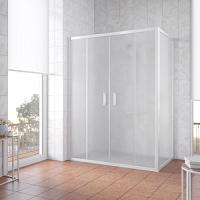 Душевой уголок профиль черный матовый стекло сатин Vegas-glass