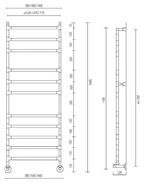 Полотенцесушитель водяной цвет:хром Margaroli 484-11M, 11 секций 4844711CRN (детальная фотография), современные, hi-tech