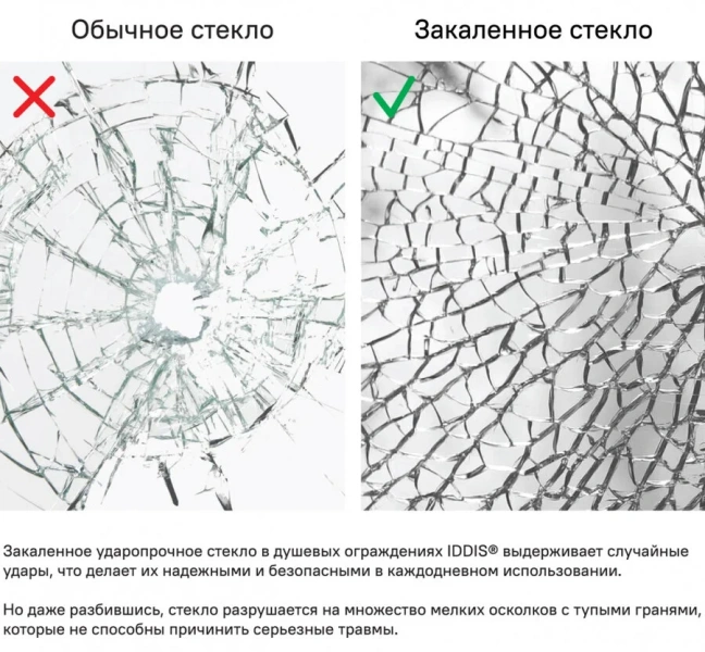 Шторка для ванны IDDIS Slide 75х145 см хром SLI5CS7i90 (детальная фотография), стеклянные