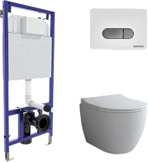 Унитаз с инсталляцией BERGES Okus кнопка белая/хром