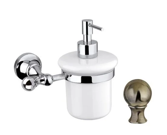 Дозатор для мыла Cezares Olimp хром с кристаллом Swarovski OLIMP-SOI-01-Sw (детальная фотография), металлические, из керамики