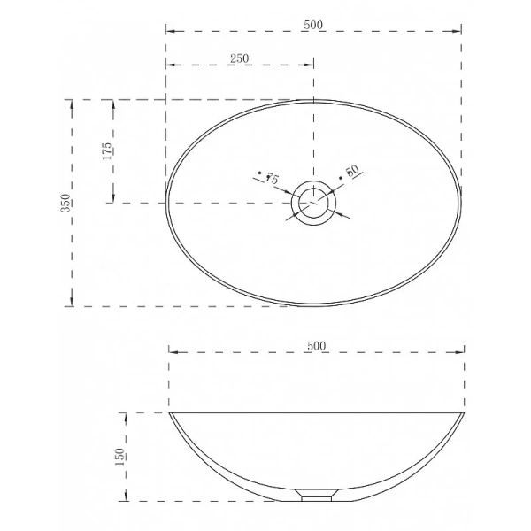 Раковина Abber Stein 50 см белая матовая AS2609 (детальная фотография), современные, hi-tech