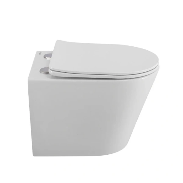 Унитаз подвесной BelBagno Flay-R с сиденьем микролифт BB053CHR/SC (детальная фотография), без бачка, со скрытым бачком