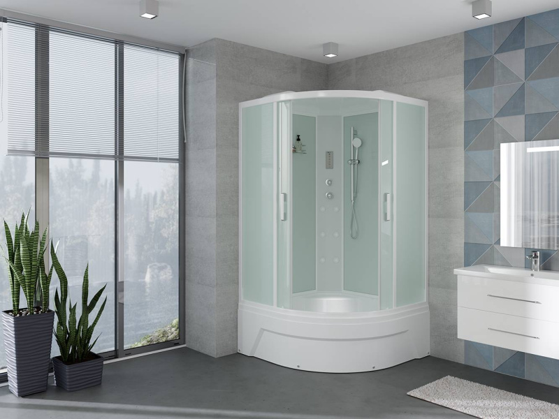 Душевая кабина Erlit Comfort ER5720T 120х120 см угловая (детальная фотография), с раздвижными дверьми