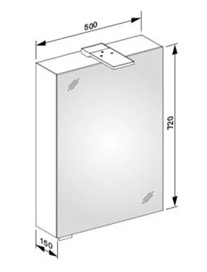 Зеркальный шкаф с подсветкой Keuco Royal 15 50 см с розеткой 14401171201 (детальная фотография), по запросу