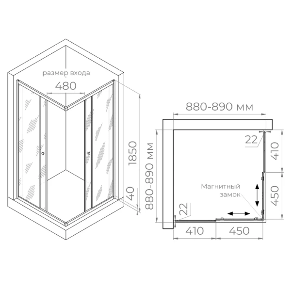 Душевой уголок RGW Dolphin TN-206-J 90x90 см стекло Fabrik 28912699-101 (детальная фотография), рифленые