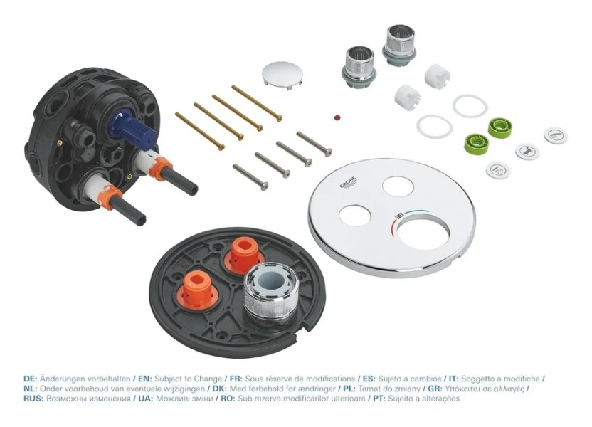 Смеситель для душа Grohe Grohtherm SmartControl 29119000 на 2 выхода (детальная фотография), скрытого монтажа, встраиваемые в стену