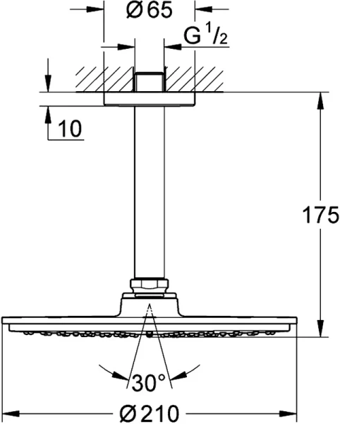 Верхний душ Grohe Rainshower Cosmopolitan 26063000 (детальная фотография), современные, hi-tech