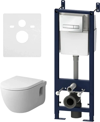 Унитаз с инсталляцией Am.Pm Like с сиденьем микролифт и клавишей - фото 1