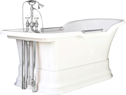 Ванна из искусственного камня Migliore Impero Podium 180х87 см фурнитура хром - фото 2