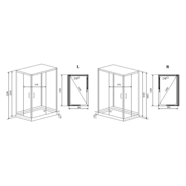 Душевая кабина Timo Helka H-515 120х90х220 см (детальная фотография), прямоугольные