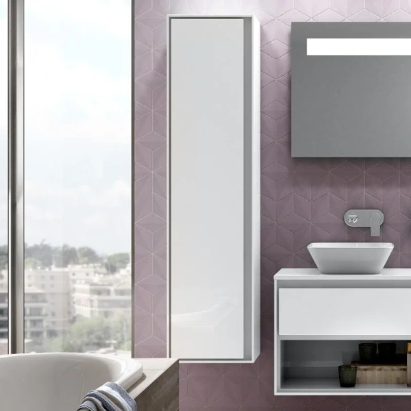 Шкаф-пенал подвесной Ideal Standard Connect Air 40 см белый/светло-серый E0832KN (детальная фотография), 40 см