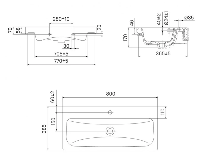 Раковина мебельная IDDIS Optima Home 80 см белая 3508000i28 (детальная фотография), в наличии