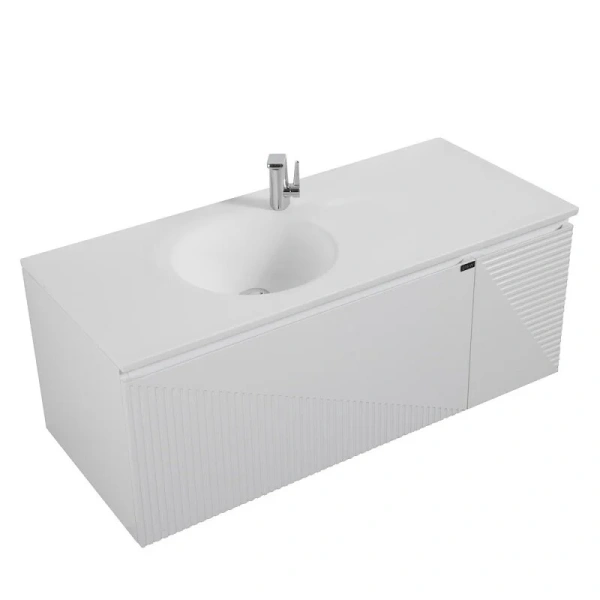 Тумба с раковиной подвесная Black&White Universe 91812002 120 см МДФ (детальная фотография), подвесная, пристенная