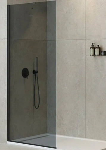 Душевая перегородка Cezares Liberta 110 см стекло графит, профиль черный - фото 6
