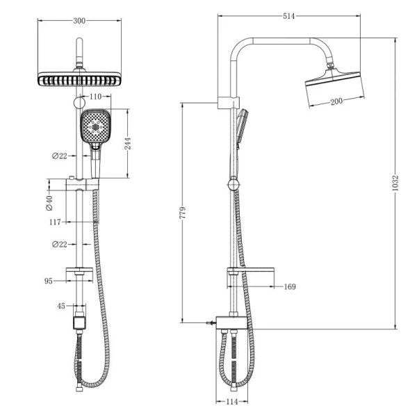 Душевая стойка Lemark хром LM8811C (детальная фотография), современные, hi-tech