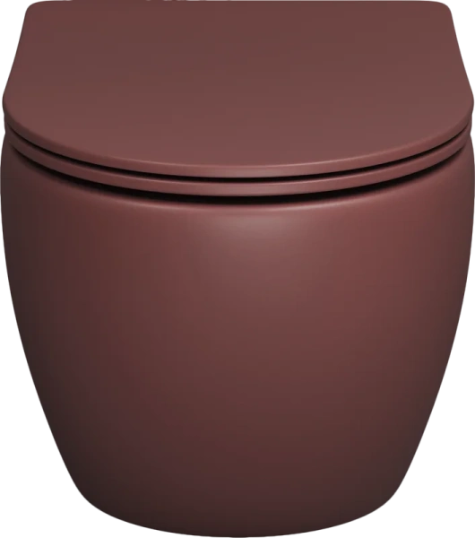 Унитаз подвесной Grossman Color бордовый матовый GR-4455VIMS (детальная фотография), фаянс, керамика