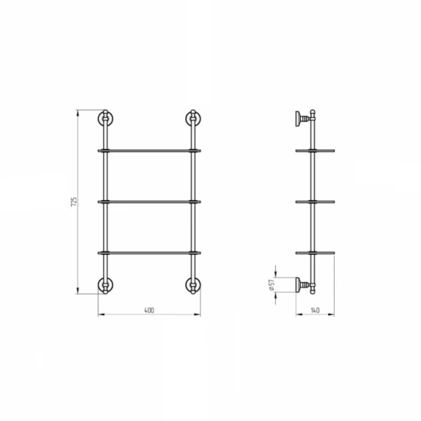 Полочка для ванной Migliore Mirella золото 17313 (детальная фотография), классические, ретро, декорированные