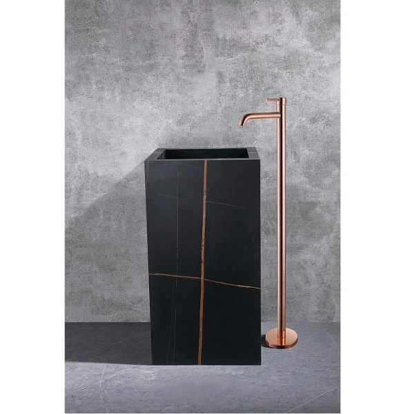 Смеситель для раковины Abber Wasser Kreis розовое золото AF8140RG (детальная фотография), современные, hi-tech