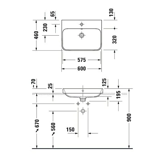 Раковина Duravit Happy D.2 60 см антрацит матовый 2360601300 (детальная фотография), черные