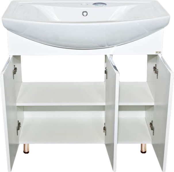 Тумба под раковину напольная Misty Лаванда 80 см белая Э-Лав01080-011Пр (детальная фотография), современная, hi-tech
