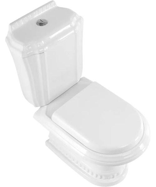 Унитаз компакт Cezares King Palace CZR-163-T горизонтальный выпуск (детальная фотография), классические, ретро, декорированные, круглые