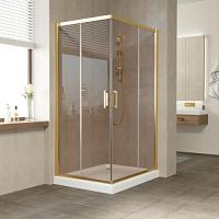Душевой уголок профиль золотой стекло бронза Vegas-glass