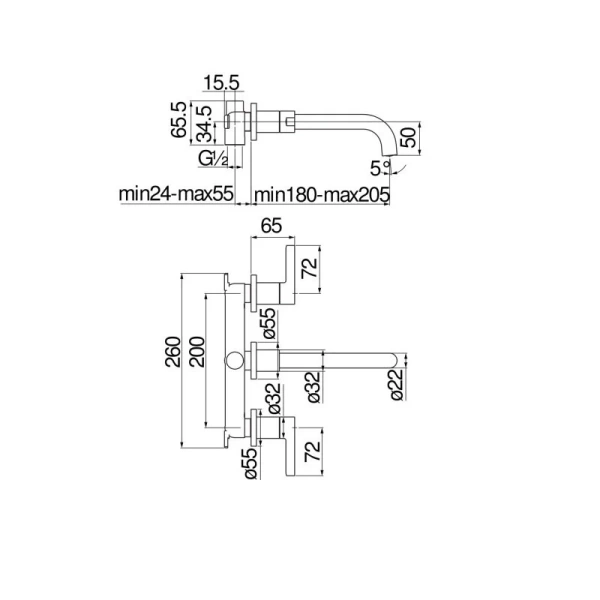 Смеситель для раковины Nobili Lira черный LR116298/1T1BM (детальная фотография), для раковины