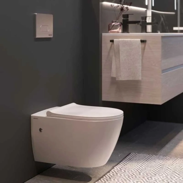 Унитаз подвесной BERGES Mascon безободковый 082128 (детальная фотография), современные, hi-tech