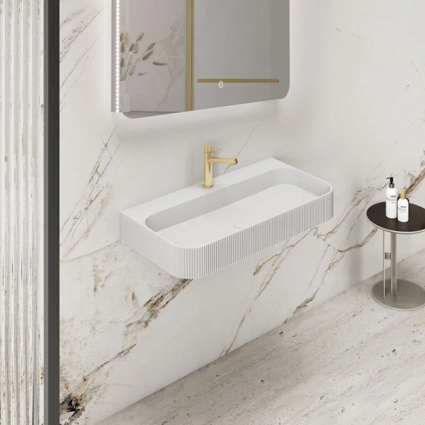 Раковина Vincea 75 см белая матовая VWB-6SG75MW (детальная фотография), белые