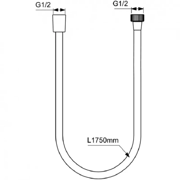 Шланг для душа Ideal Standard IdealRain черный, пластиковый A4109XG (детальная фотография), шланги для душа