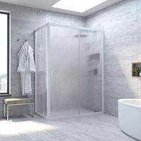 Душевой уголок профиль черный глянцевый стекло шиншилла Vegas-glass