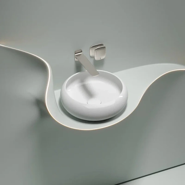 Раковина Ceramica Nova Element 36 см белая матовая CN6050MW (детальная фотография), маленькие, в форме чаши, круглой формы