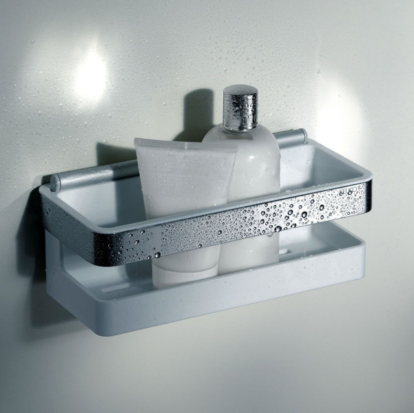 Полочка для ванной Keuco Moll хром / белый 12758 010000 (детальная фотография), современные, hi-tech