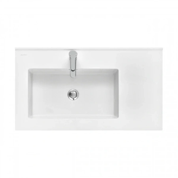 Раковина Акватон Квадро Про 80 см левая 1A734431QA01L (детальная фотография), подвесные, пристенные