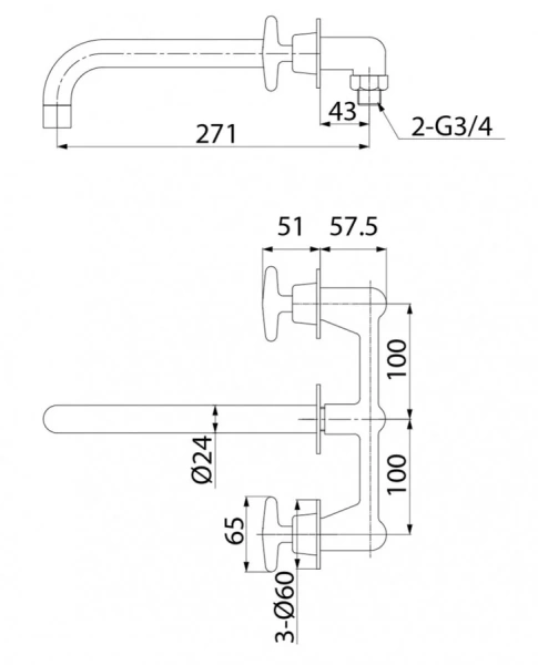 Смеситель для раковины IDDIS Acros с внутренней частью ACRSB00i65 (детальная фотография), для раковины