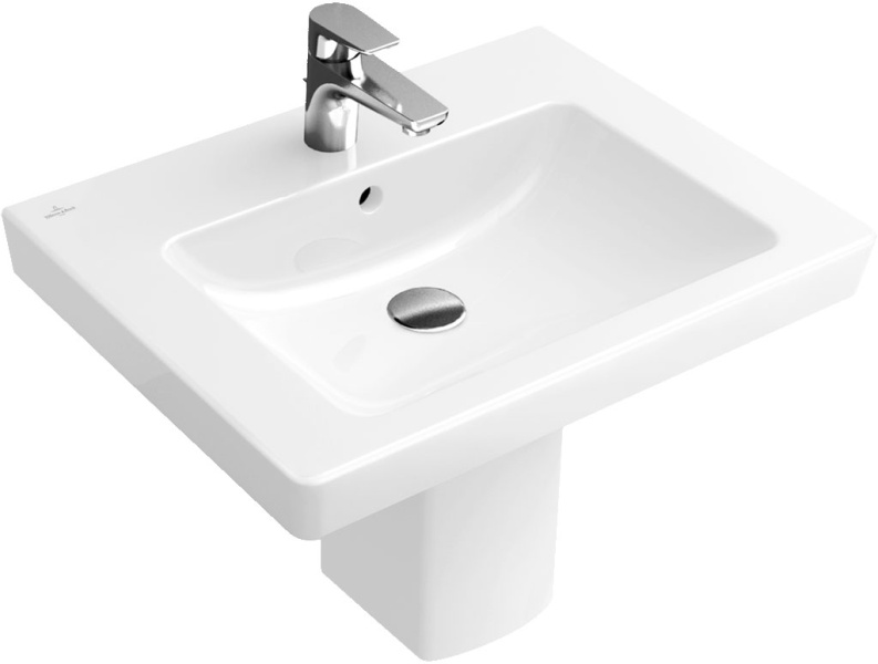 Раковина Villeroy & Boch Subway 2.0 65 см цвет альпийский белый с покрытием CeramicPlus 711365R1 (детальная фотография)