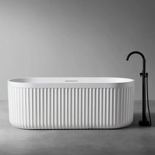 Ванна из искусственного камня Abber Stuttgart 170x75 см белая матовая - фото 1