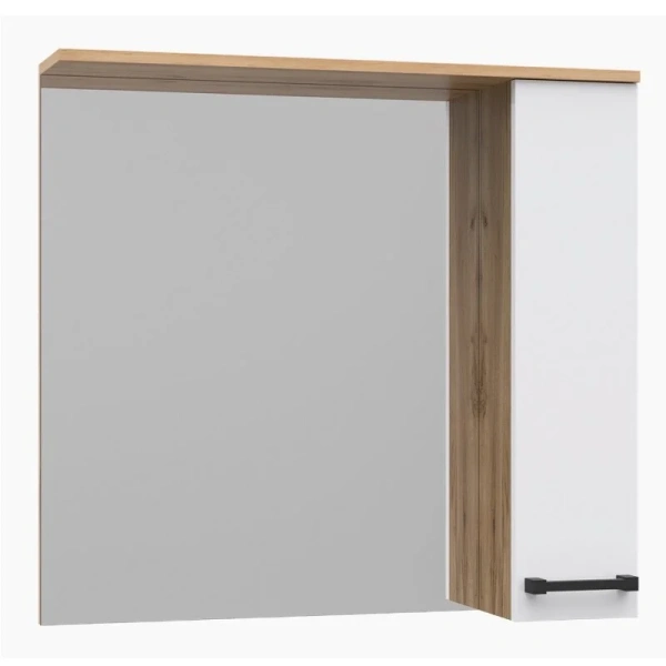 Зеркальный шкаф Misty Крафт П-Кра-02080-011 80 см ЛДСП (детальная фотография), современные, hi-tech index_1