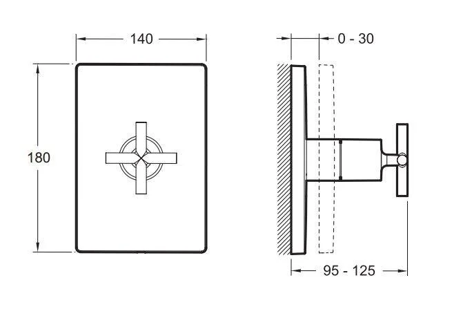 Переключатель потоков Jacob Delafon Classic на три потребителя E75415-CP (детальная фотография), в наличии