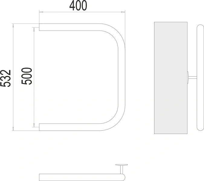 Полотенцесушитель водяной Terminus П-образный 500x400 хром 4620768881459 (детальная фотография), современные, hi-tech