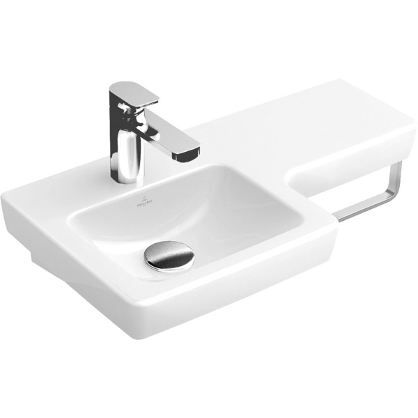 Раковина Villeroy & Boch Subway 2.0 63 см левая, цвет альпийский белый 41156L01 (детальная фотография), современные, hi-tech