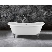 Ванна чугунная Devon & Devon Admiral 182х81 см два отверстия под смеситель, ножки алюминий полированный