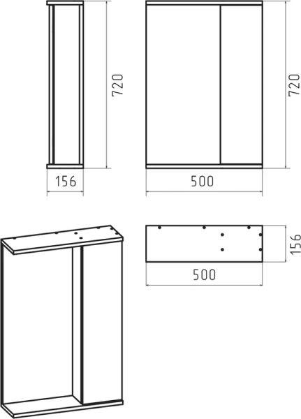 Зеркальный шкаф с подсветкой Misty Лира 50 см правый П-Лир04050-013П (детальная фотография), по запросу