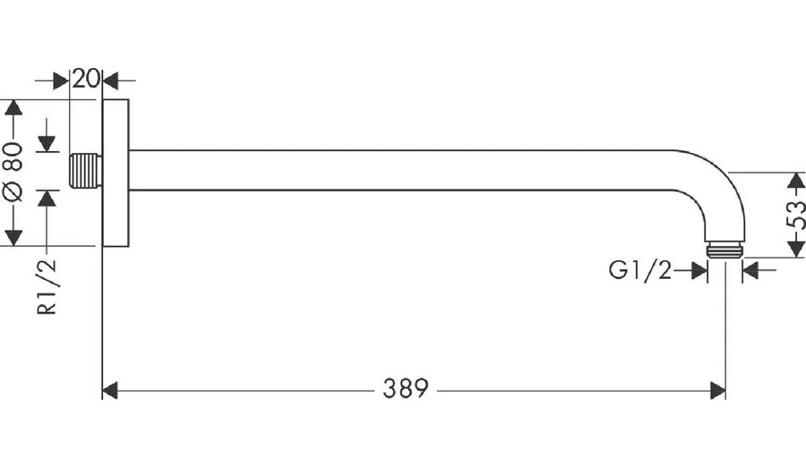 Кронштейн для верхнего душа Hansgrohe белый матовый 27413700 (детальная фотография), в наличии