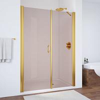Душевая дверь профиль золотой стекло бронза Vegas-glass
