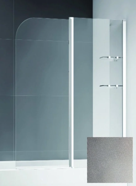 Шторка для ванны Cezares Eco 120х140 см правая, рифленое стекло Punto ECO-O-V-12-120/140-P-Cr-R (детальная фотография), 120 см